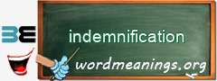 WordMeaning blackboard for indemnification